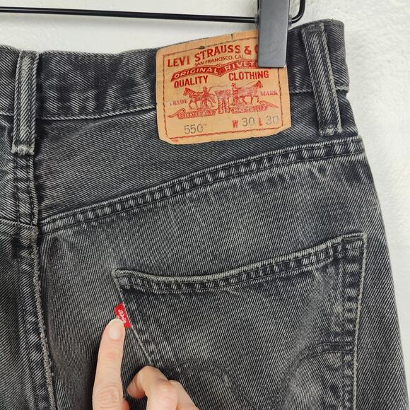 Vintage Levi's 550‎ Jeans Mens 30x30 Relaxed Fit Y2K Charcoal Wash Straight Leg - Picture 5 of 11